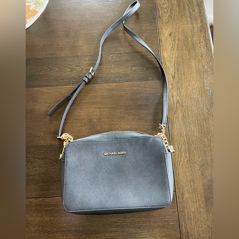 Black Leather Michael Kors Cross Body Bag